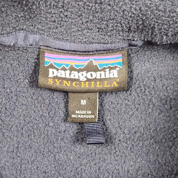 Patagonia‎ Synchilla Men's Medium Blue Full Zip Fleece Jacket Camping Hiking Ski - Picture 5 of 14